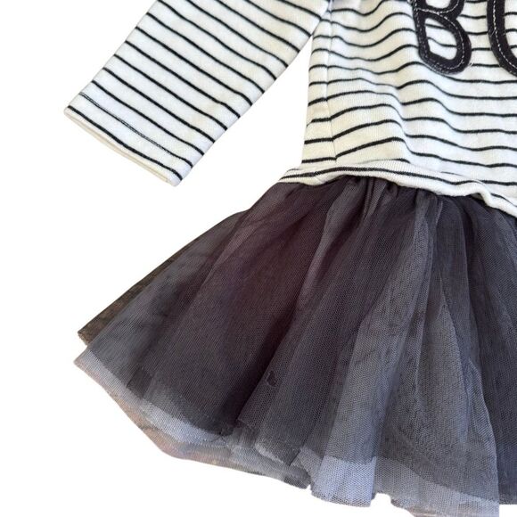 Gap Baby BOO Stripe Tulle Costume Halloween Spooky Dress Size 6-12 Months - Picture 6 of 7